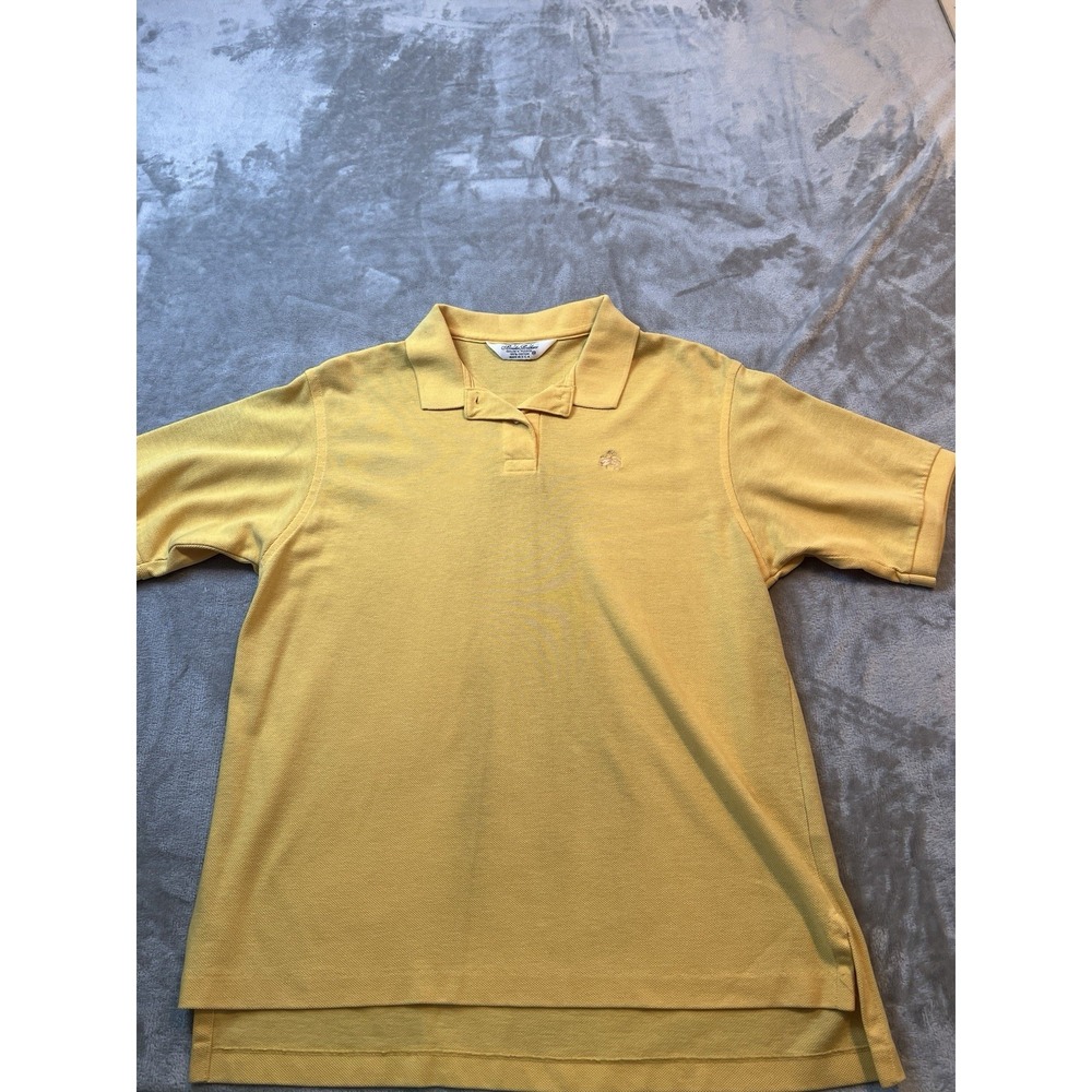 Brooks Brothers Mens Shirt M Yellow Short Sleeve Cotton Classic Logo